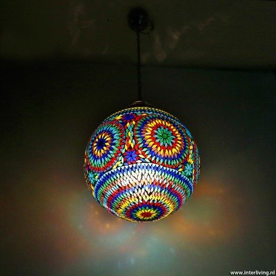 grote hanglamp bol mozaïek turkish design multi colour