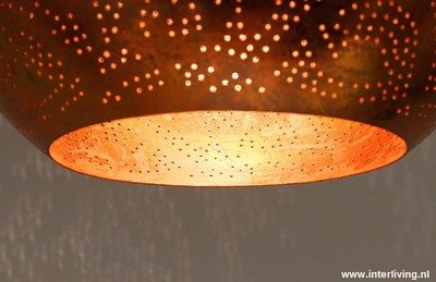 Hanglamp druppel model filigrain-stijl zowel buiten- als binnenkant vintage goud