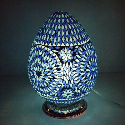 oosterse tafellamp model ei of egg mozaïek turkish design blauw tinten oosterse tafellamp model ei of egg mozaïek turkish design blauw tinten