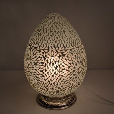 oosterse tafellamp "model ei of egg" mozaïek turkish design transparant