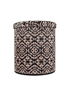 poef in zwart wit ethnic patronen - outdoor opberg hocker voor binnen en buiten van gerecycled plastic