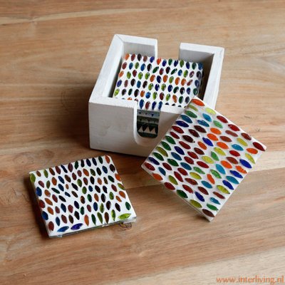 6 onderzetters glasmozaïek seed design multi colour 6 onderzetters glasmozaïek seed design multi colour
