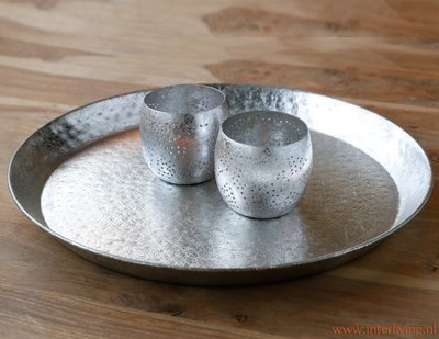 oriëntaals vintage zilverkleurig dienblad