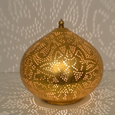 Tafellamp filigrain druppel small in verweerd goud look Tafellamp filigrain druppel small in verweerd goud look