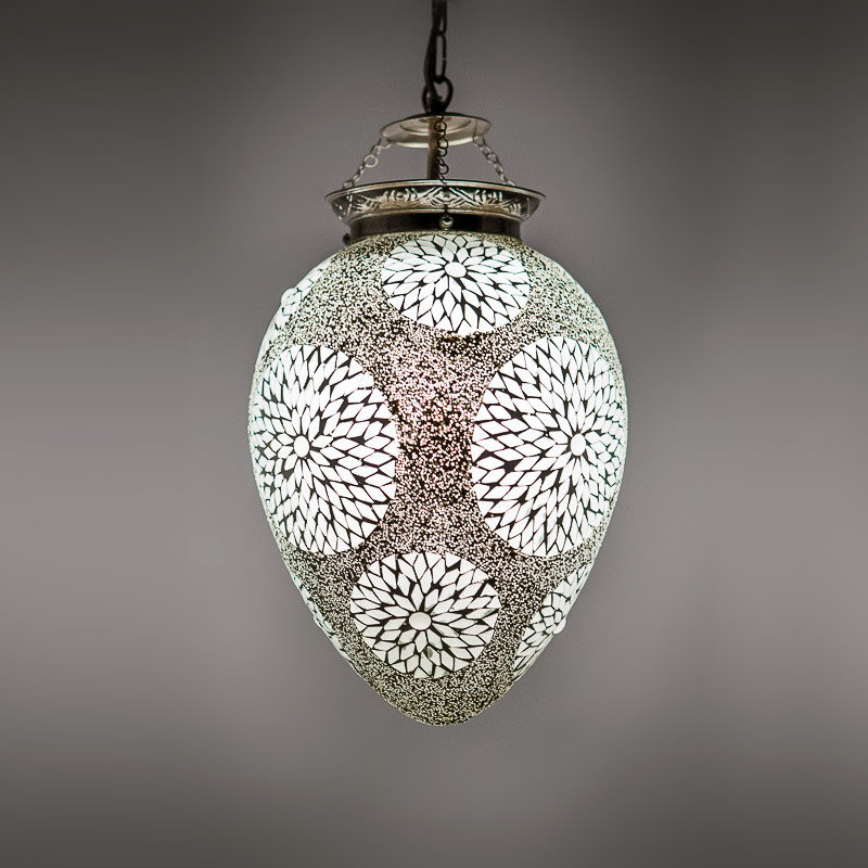 oosterse hanglamp papaja mozaïek turkish design met kralen transparant