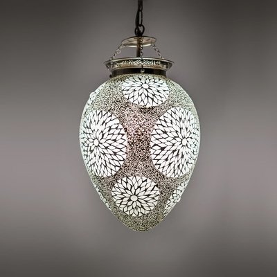 oosterse hanglamp papaja mozaïek turkish design met kralen transparant