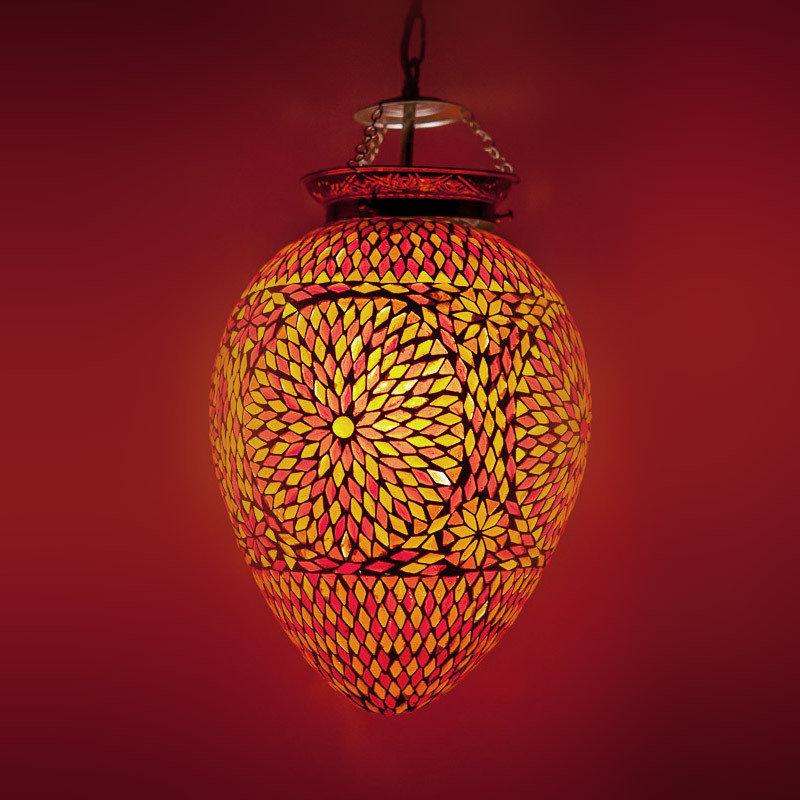 oosterse hanglamp papaja mozaïek turkish design rood oranje geel