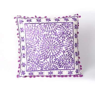 sierkussen goa 40 x 40 cm - paars - handgemaakt van katoen sierkussen goa 40 x 40 cm - paars - handgemaakt van katoen