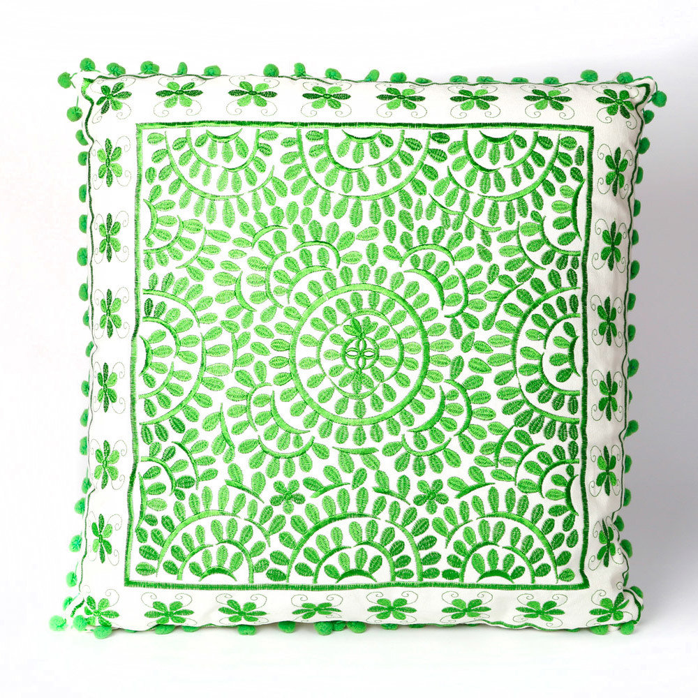 sierkussen goa 50 x 50 cm - groen - handgemaakt van katoen