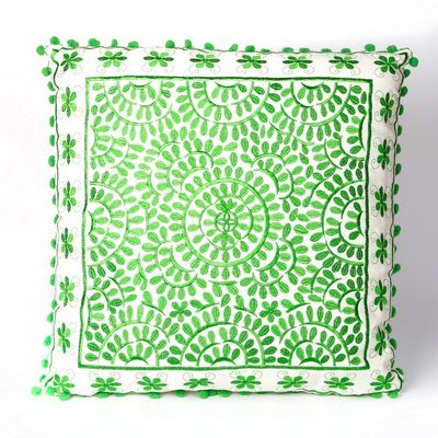 sierkussen goa 50 x 50 cm - groen - handgemaakt van katoen sierkussen goa 50 x 50 cm - groen - handgemaakt van katoen