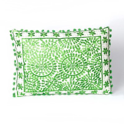 sierkussen goa 50 x 35 cm - groen - handgemaakt van katoen sierkussen goa 50 x 35 cm - groen - handgemaakt van katoen