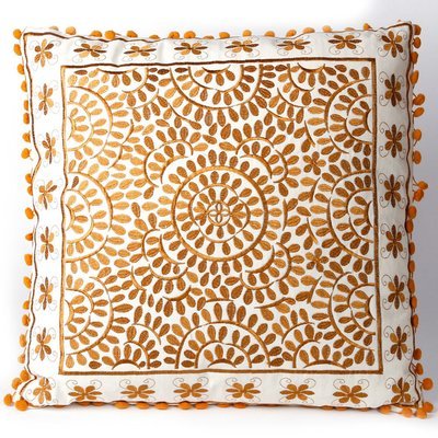 sierkussen goa 50 x 50 cm - goud bruin - handgemaakt van katoen sierkussen goa 50 x 50 cm - goud bruin - handgemaakt van katoen