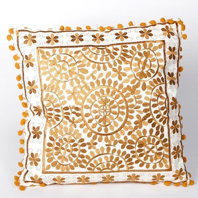sierkussen goa 40 x 40 cm - goud bruin - handgemaakt van katoen sierkussen goa 40 x 40 cm - goud bruin - handgemaakt van katoen