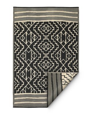 binnen & buiten oosters vloerkleed kilimanjaro - Nordic Boho (zwart met crème wit) meerdere maten: balkonkleed of S / M / L / XL / XXL tuinkleed binnen & buiten oosters vloerkleed kilimanjaro - Nordic Boho (zwart met crème wit) meerdere maten: balkonkleed of S / M / L / XL / XXL tuinkleed