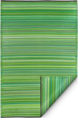 binnen &amp; buiten vloerkleed - gestreept &quot;tropical lush green&quot; patroon van groen, grijs, zwart/bruin &amp; antraciet tinten - meerdere maten