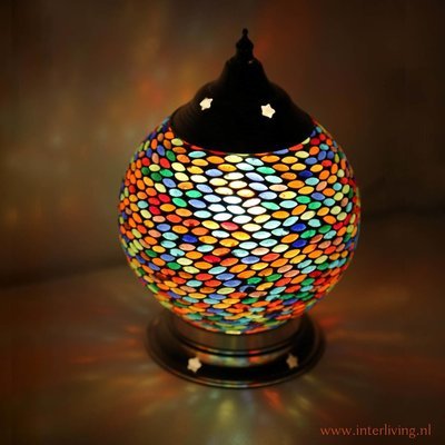 tafellamp bol Ø15 seeds of zaadjes design glasmozaiek - multi colour tafellamp bol Ø15 seeds of zaadjes design glasmozaiek - multi colour