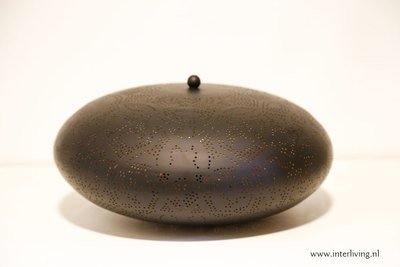 oosterse plafonnière filigrain 38 cm - zwart met vintage goud