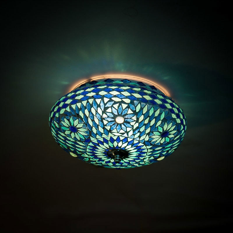 plafonnière mozaïek turks design 25 cm - blauw