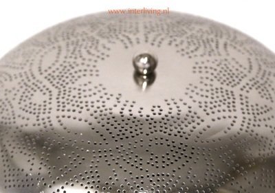 oosterse plafonnière filigrain 50 cm - shiny zilver