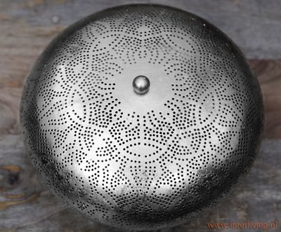 oosterse plafonnière filigrain 38 cm - vintage zilver