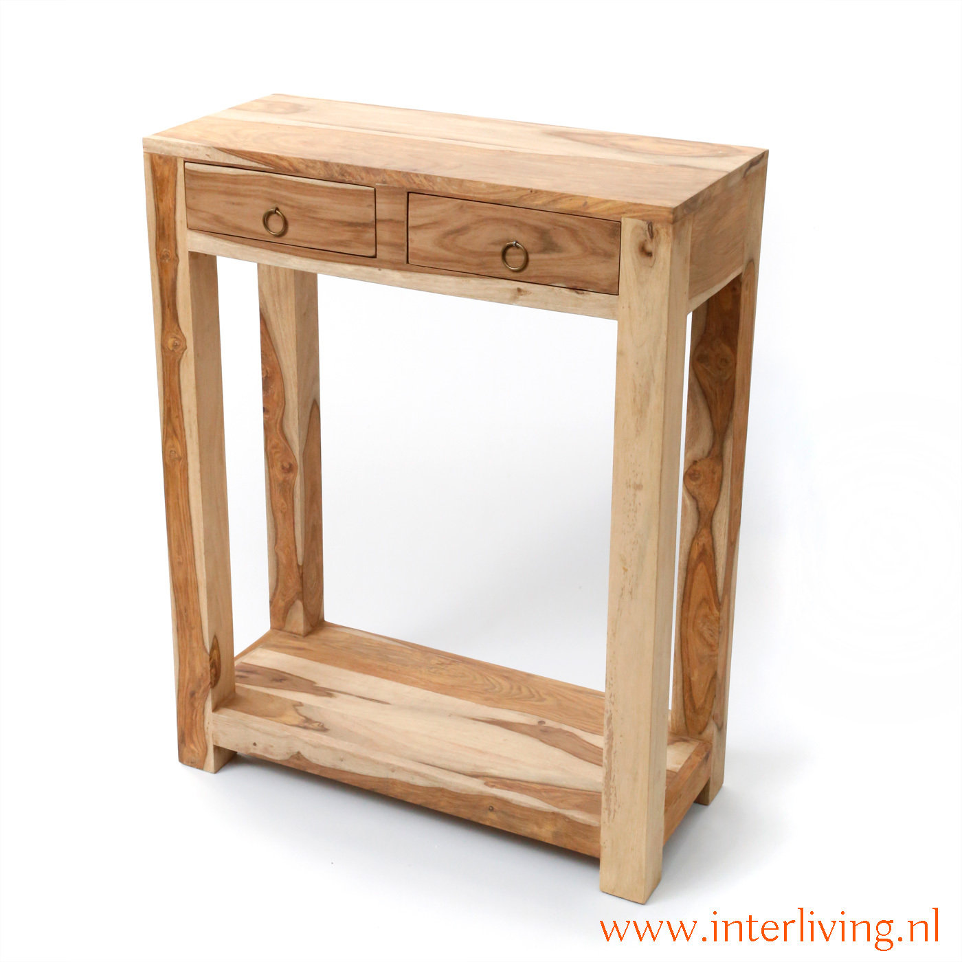 sidetable naturel sheesham hout / console / bijzettafel hout unfinished