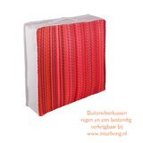 buiten vloerkussen 51 cm - warme rood tinten sunset - gestreept patroon - eco plastic