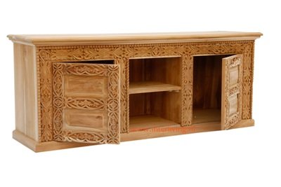 tv-dressoir - houten India kast of dressoir van teak hout - naturel - 50*145*40