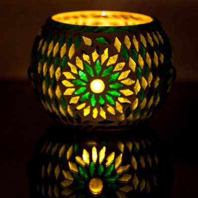 Waxinehouder mozaïek - turkish design groen