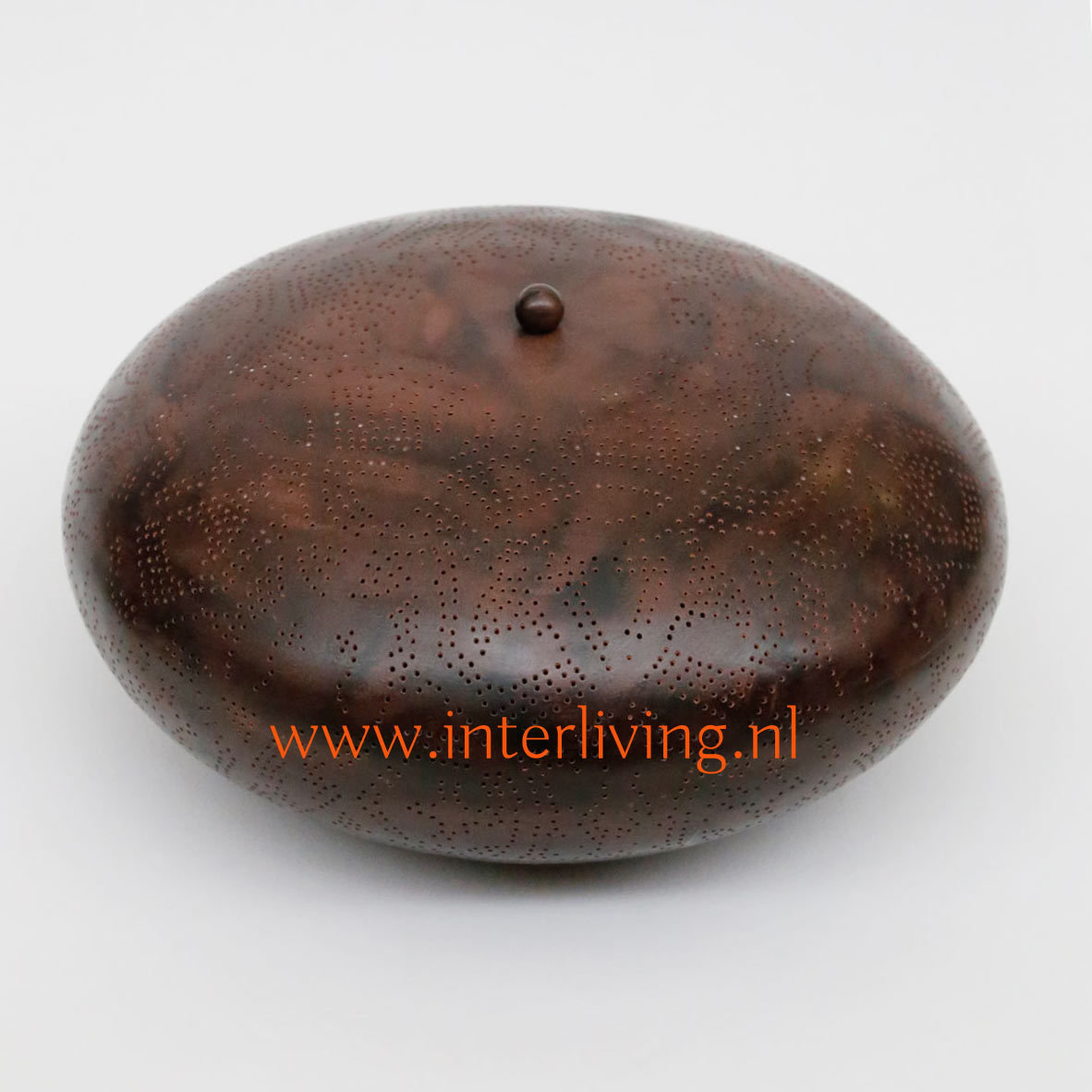 Gekleurde vintage filigrain plafonniere - bruin met zwart finish - doorsnede 25 cm