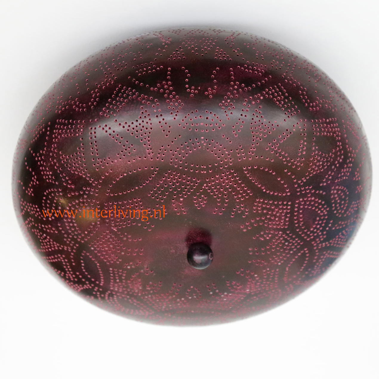 Gekleurde vintage filigrain plafonniere - donker metaal met magenta- doorsnede 38 cm