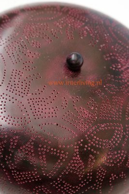 Gekleurde vintage filigrain plafonniere - donker metaal met magenta- doorsnede 38 cm