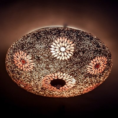 plafonnière mozaïek Turks design 38 cm - paars met kralen