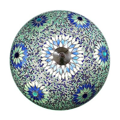 plafonnière mozaïek Turks design 38 cm - blauw met kralen