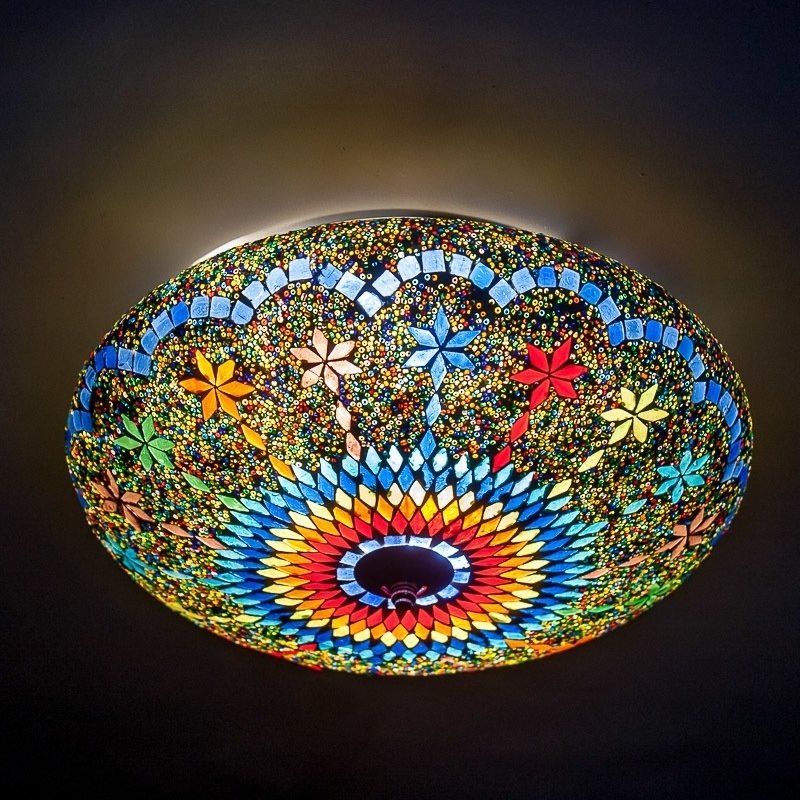 plafonnière mozaïek met kralen 38 cm - multi colour