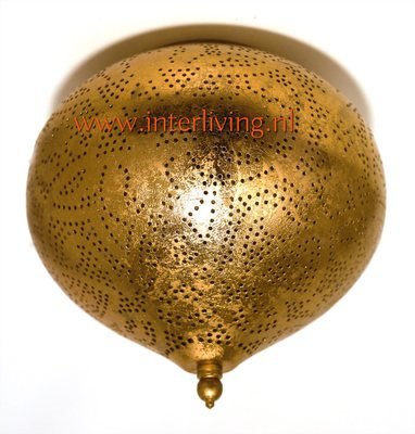 Plafondlamp filigrain - druppel model in vintage verweerd goud look