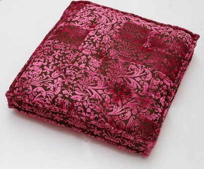 vloerkussen 80x60 cm / extra dik - lelie roze patchwork / prints van fluweel