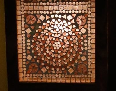 vloerlamp mozaïek paars / hout unfinished 120 cm