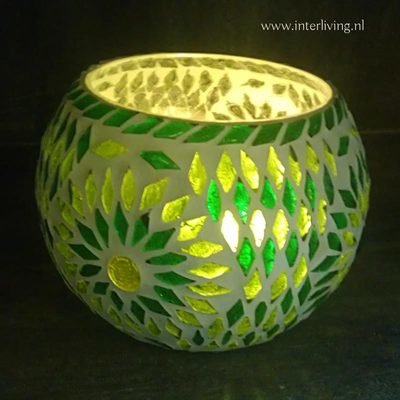 Waxinehouder mozaïek - turkish design groen
