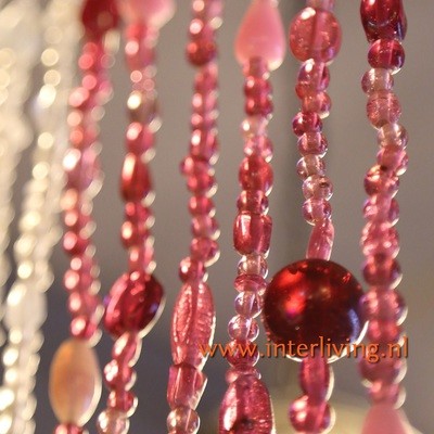 glaskralen gordijn 40 strings roze + gratis embrasse glaskralen gordijn 40 strings roze + gratis embrasse