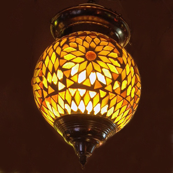 hanglamp bol mozaïek turkish design bruin beige