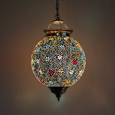 hanglamp bol flower design mozaïek multi colour - bohemian style hanglamp bol flower design mozaïek multi colour - bohemian style