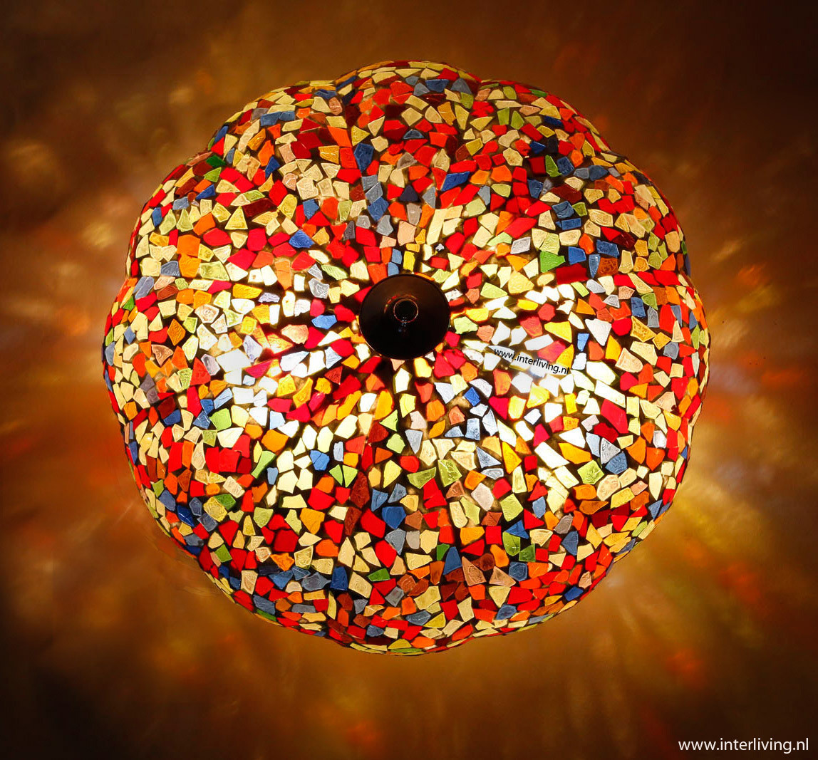 plafonnière mozaïek Ø 36 cm -  broken glass multi colour- model pompoen
