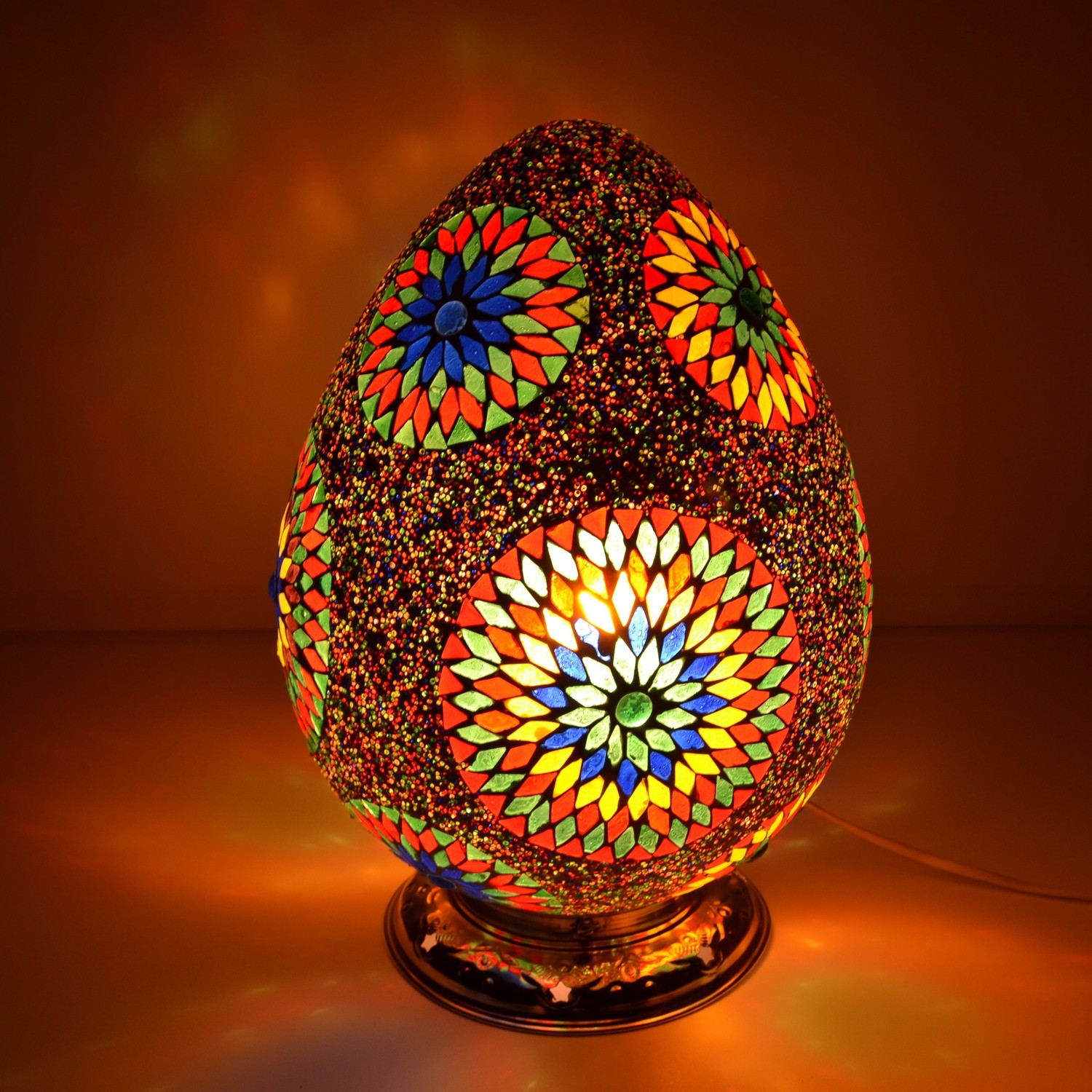 oosterse tafellamp papaja mozaïek turkish design en kralen multi colour