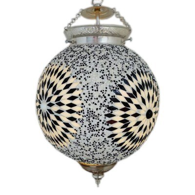 hanglamp bol mozaïek turkish design beads zwart wit hanglamp bol mozaïek turkish design beads zwart wit