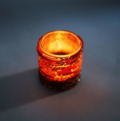 Twee stuks waxinehouders armbandjes rood oranje
