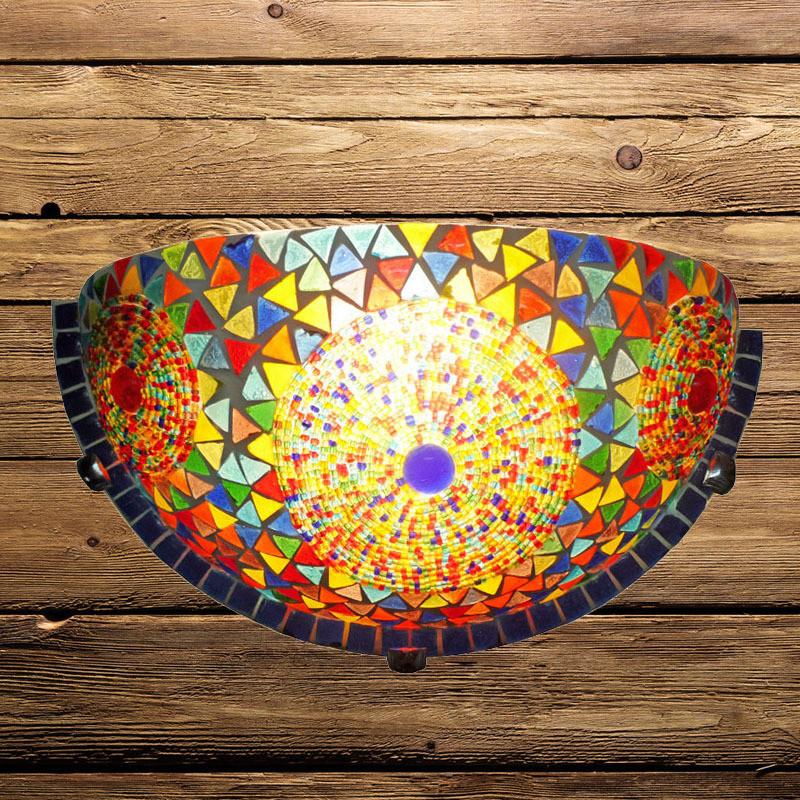 wandlamp glasmozaïek & kralen multi colour