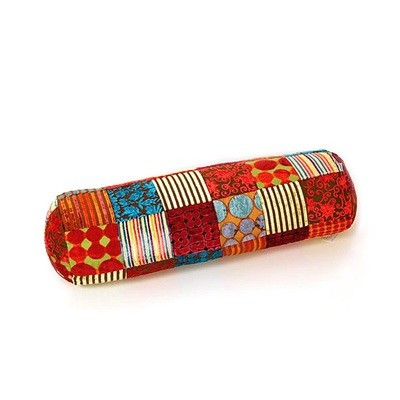armrol multi colour - velvet patchwork - 75 x 23 cm