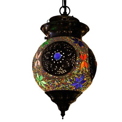 hanglamp bol multi colour mozaïek turkish design beads & triangles & iron hanglamp bol multi colour mozaïek turkish design beads & triangles & iron