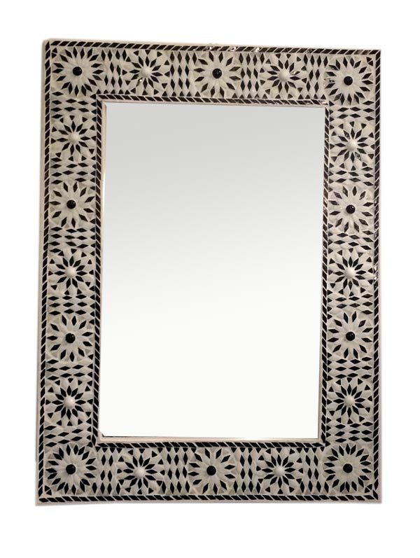 spiegel mozaïek zwart wit 80 cm