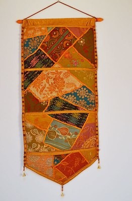 Tijdschriftenhouder patchwork oranje